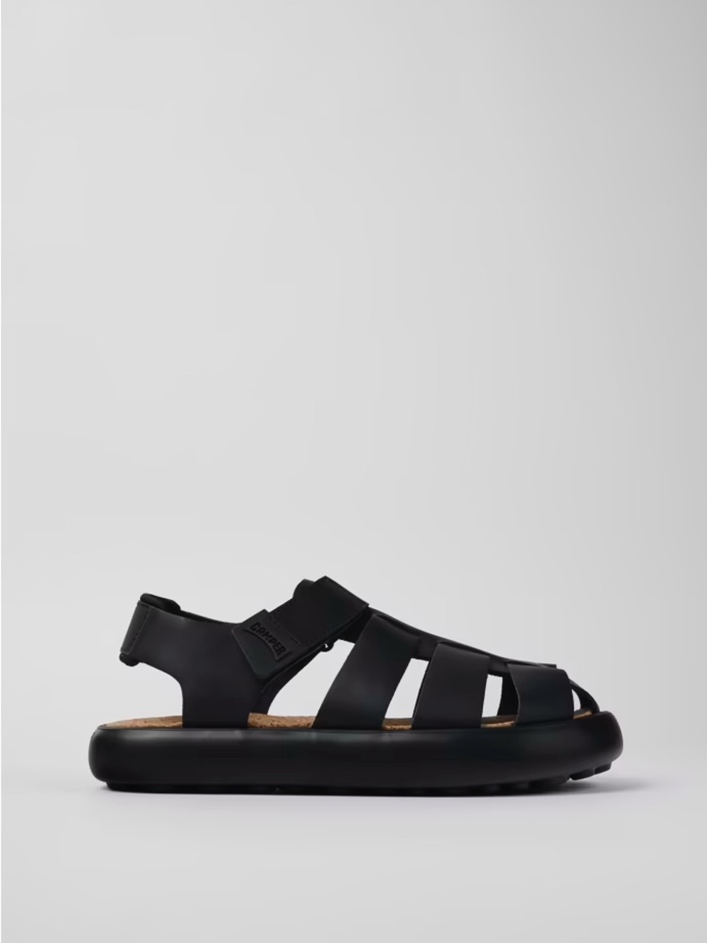 Camper Men's Pelotas Flota Black Leather Fisherman Sandals Coastal Dockside 45